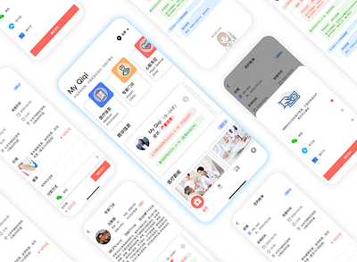 Medical treatment app illustration ui