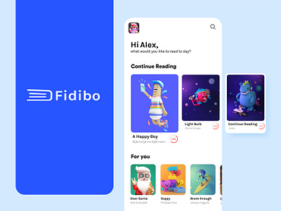 Fidibo - E book Store App 3dillustration adobe xd app design audiobook book book reading book review branding concept design e learning ebook ebooks figma illustration learning app minimal product design reading app ui