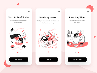 On-Demand Book Reading App 2020 trends app app concept application book reading branding clean e book app illustration minimal minimalist mobile app mobile ui readers typography ui uiux ux vector visualization