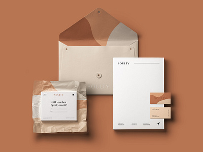 Branding for Soulty beige branding branding concept branding design earthy layout logo neutral stationery design visual identity