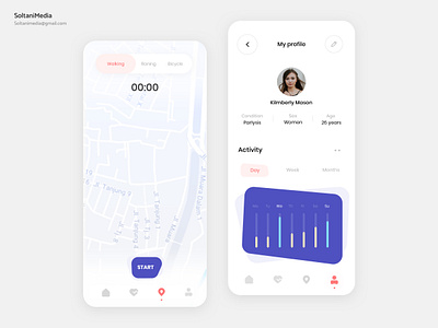 health tracker App | UI Design SoltaniMedia app application health tracker minimal minimalist sketch ui uiux ux web website