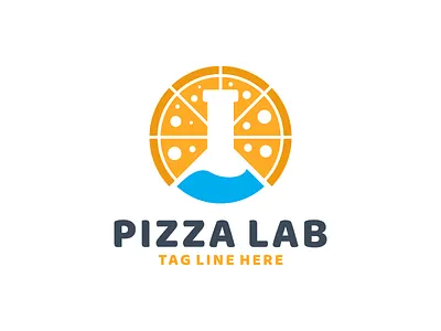 pizza lab logo design branding design graphic icon illustration lab laboratory logo pizza vector