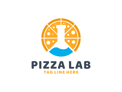 pizza lab logo design branding design graphic icon illustration lab laboratory logo pizza vector