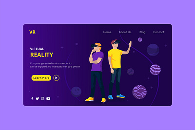 VR - Web landing Page adobe adobe xd creative design doodle elegance illustrator pantone rgb typography visual design