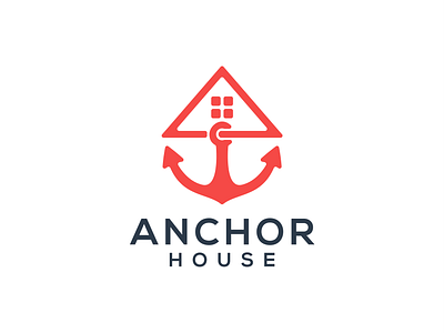 anchor house logo design anchor business design emblem house label logo ocean symbol vintage