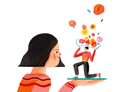 gift to you flower flower illustration flowers gift girl illustration illustration art illustrator