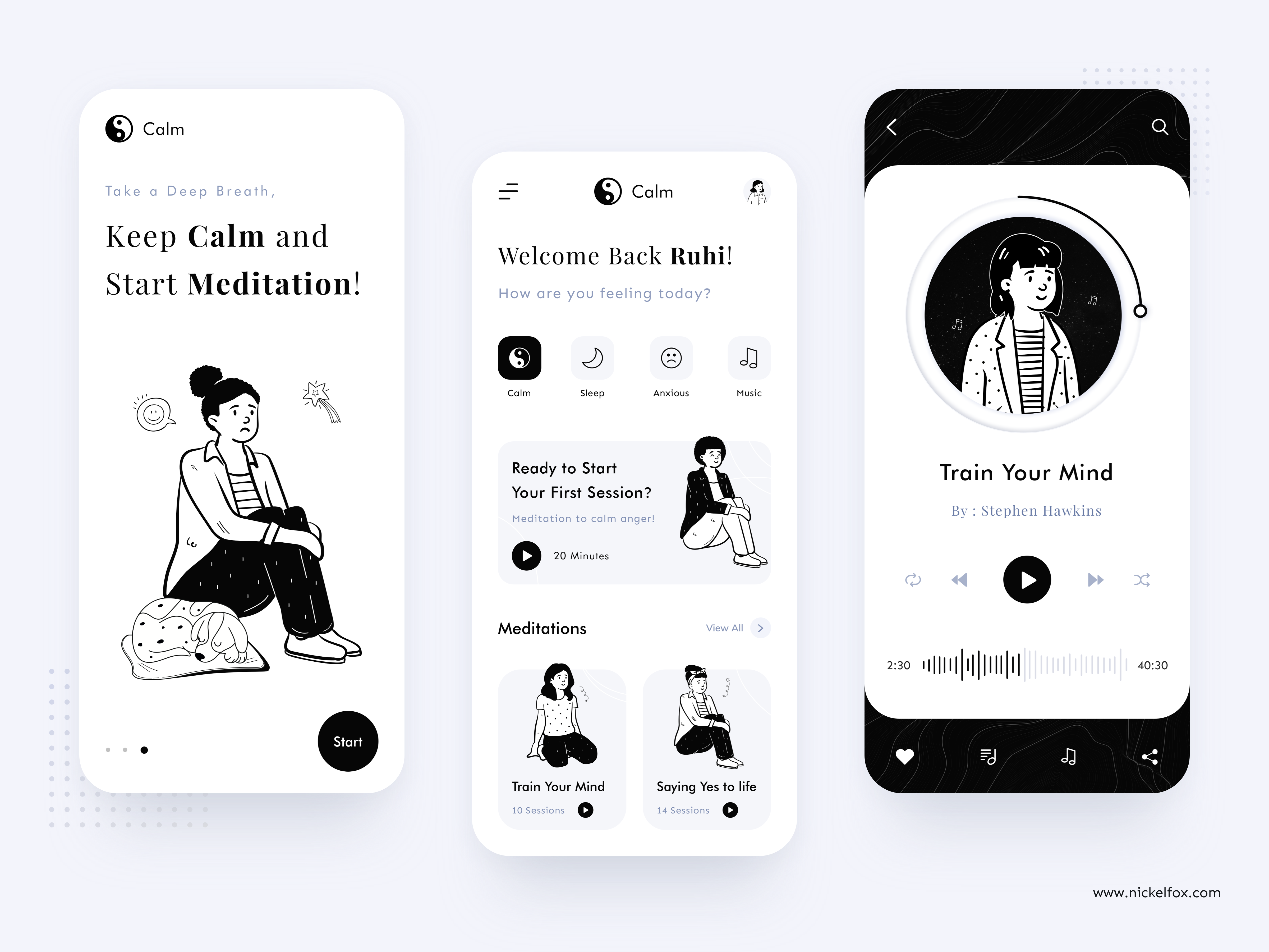 Example of Calm App Design - Keep Calm