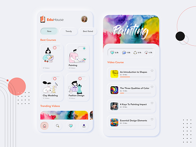 E Learning app concept app design app designer app designers app development design dribbble elearning elearning app elearning app design illustration mobile app design mobile ui neuphormism neuphormism design ui ux