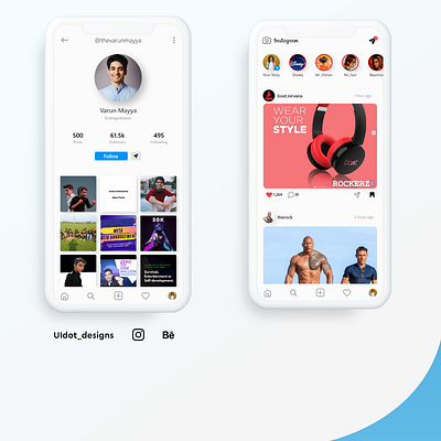 UI UX mod for the instagram interface adobexd aesthetic app designer design designthinking graphic interfacedesign minimalistic ui ux