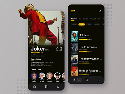 IMDb App Concept app app design branding design film imdb iran joker mockup movie movie app photoshop sketch sketchapp theater ui ui ux ui design uidesign uiux