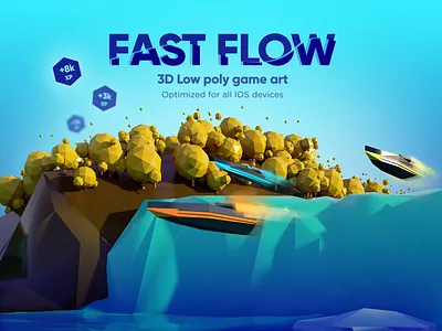 Game Art - Fast Flow 3D 3d art game art game design game play hyper casual game ios app design low poly low poly game mobile game ui ui design uiux uiuxdesign