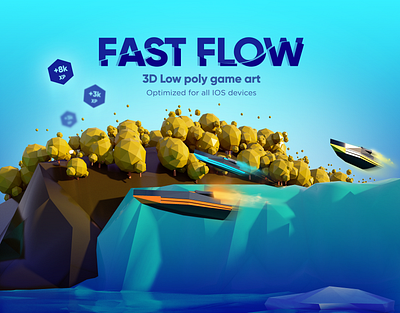 Game Art - Fast Flow 3D 3d art game art game design game play hyper casual game ios app design low poly low poly game mobile game ui ui design uiux uiuxdesign