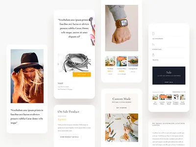 Leather Company - Mobile Pages app design apple application design application ui applications clean divi dribbble best shot google landing page layout leather leather company minimal mobile app design template typography ui ux website