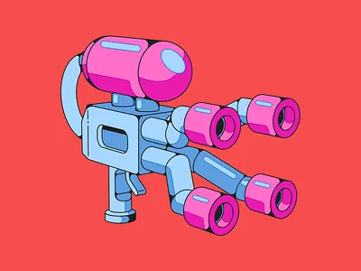 Water gun 2d flat gun icon illustration minimal stylize vector water gun