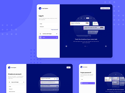 Task Dolphin - team management SaaS 🐬✅ login screen register form saas saas app saas design semiflat semiflat studio sign in page sign in ui sign up form sign up screen sign up ui task list task management to do app web application web login web tool