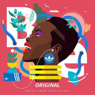 Adidas Be Original adidas originals african woman branding campaign design durban fashion brand illustration kasi township vector