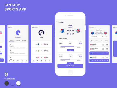 Fantasy Sporting App basketball branding cricket design fantasy football kabaddi mobile ui sports ui ux