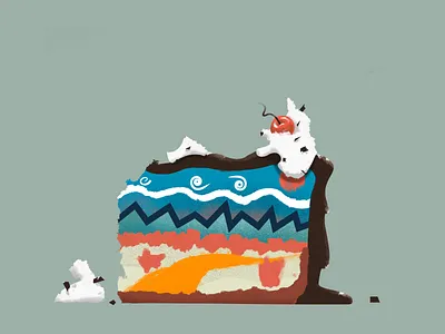 cake_illustration cake clean colour contrast design flat illustration flatdesign food illustration illustrator landscape simple story sweets
