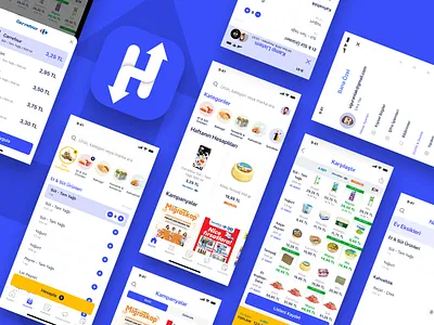 Market Price Comparison Application 🏪💸 android app application blue design ios mobile ui ux