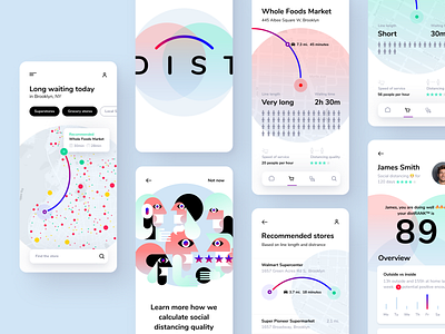 COVID-19 Shopping Planner and Social Distancing App app app design color covid19 design experimental illustration mobile planner shopping trend ui virus