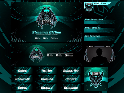 Custom Stream Twitch Overlay for Toofz banner gfx for streamer graphics for streamer mixer overlay panel revamp stream stream overlay streaming streaming graphics streaming overlay twitch twitch overlay