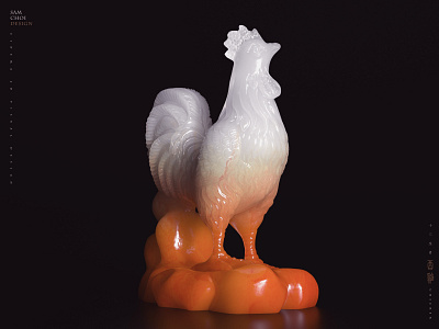 chicken（Chinese Zodiac） 3d art ceramics colorful concept design illustration jade samchoi