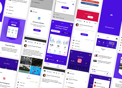 Social Marketing App app design flat mobile modern network social socialmedia ui ux