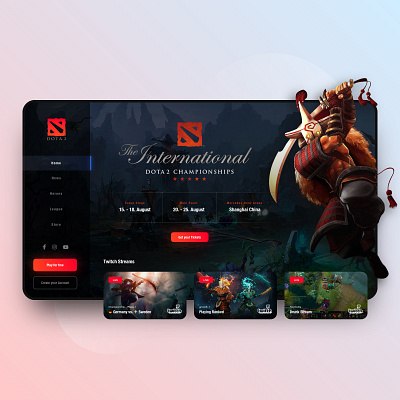 // DOTA 2 // Landing Page Concept concept design digital dota dota 2 game interface landing page online redesign screen screendesign ui ux web webdesign website