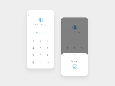 Unlock UI – Light Theme app code design fingerprint light mobile password pin security theme ui unlock ux