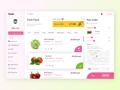 YumGo - delivery service design illustration ui web