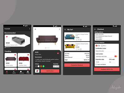 Furnish android app design app design design figma furniture furniture app furniture design ui uiux user interface design ux