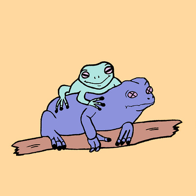 Tattoo design 3/8 animal illustration digital illustration frog frogs illustration tattoo design