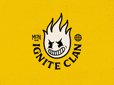 Ignite Clan apparel clan flame grunge ignite logo mascot retro streetwear vintage