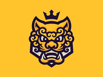Komainu dog foodog gaming illustration lion logo mascot