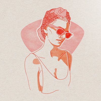 Is it summer yet? design digital art fashion illustration flat illustration lineart linework summer textured vector vintage