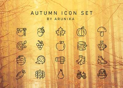 AUTUMN ARUNIKA - OUTLINE STYLE autumn design icon portfolio season vector