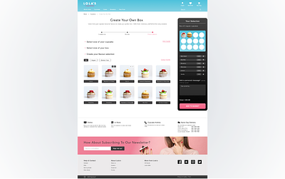 Lola's Cupcakes - Create Your Own Box redesign page basket branding bright colours e comerce e commerce e commerce app e commerce design e commerce shop ecommerce modern design online onlinestore order ordering process shopcard shopping app shopping cart ui ui ux ux