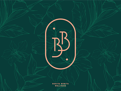 BoditaBonita™ Wellness b logo brand branding cosmetics custom lettering design floral green health identity logo logo design logomark logotype monogram monogram logo pastel startup wellness wellness logo