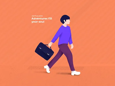 Adventure app creative daily design doodle illustration inspirational interaction job layout man mobile procreate ready travel trending ui ux vector