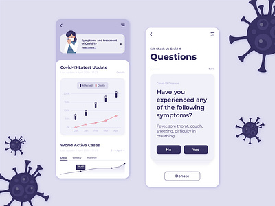 Covid-19 App app coronavirus covid19 dailyui design health illustration social distancing tracking app ui