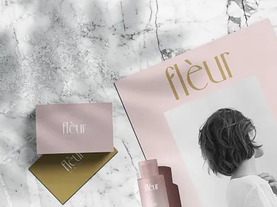 Fleur skincare branding blush brand design brand identity branding design elegant feminine logo logo design print print design skin care skincare