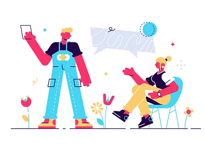 Concept of business meeting business business people character chatting communication coworking space design discussion employee flat illustration office people phone speach bubble team teamwork vector