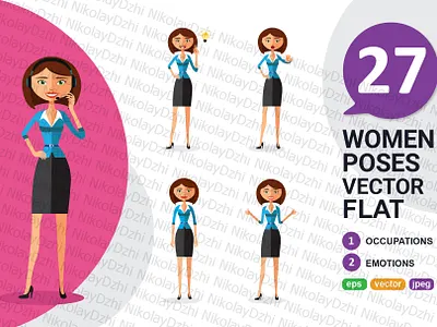 Business flat woman collection vector illustration business businesspeople working businesswoman busy career cartoon caucasian character cheerful clerk collection communication concept confident consultant corporate flat vector woman women