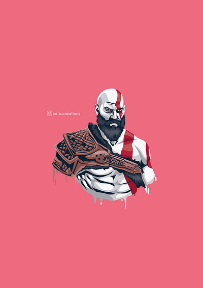 Kratos God of war app design digitalart icon illustraor logo typography ux vector vector art vector artwork