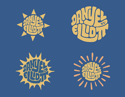 Danyel Elliott clientwork couple custom lettering danamo danyel smith elliott wilson hand drawn handlettering itsjerryokolo jerryokolo lettering logo designer logodesign logotype procreate sun sunburst typography