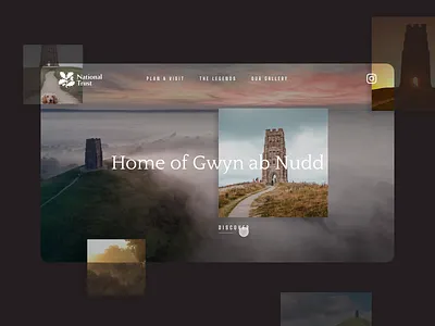 Visit Glastonbury Tor clean design graphic design homepage design minimal sketch typography ui ux web web design website