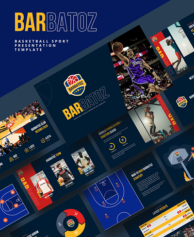 BARBATOZ – Basketball Sport Powerpoint Template arena ball basket basket powerpoint basketball competition court floor game gym hoop indoors match net player professional ring basket score shot slam dunk