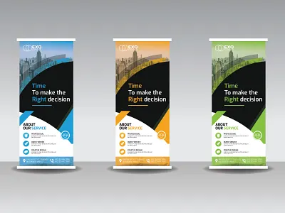 Corporate Business Roll-Up Banner Design V2 advertisement banner banner ads branding colors concept concept art design system design trend font fonts graphic design illustration photoshop print design product design roll up banner typography vector visual identity