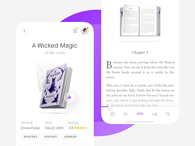 Reading App 3d animation book book cover cards clean concept interface mobile mobile app motion read ui ux