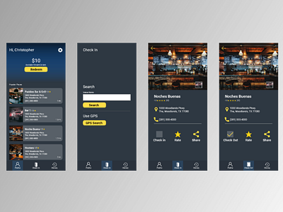 Bar Hop design prototype uxui